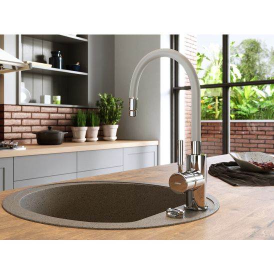 Set évier en acier inoxydable Franke Smart 101.0368.324, mitigeur de cuisine Ferro Zumba BZA4S