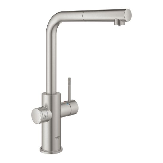 Set mitigeur de cuisine avec filtre Grohe Blue 31539DC0, évier en granit Grohe K400 31641AP0