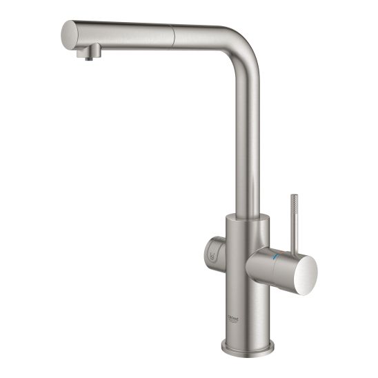 Set mitigeur de cuisine avec filtre Grohe Blue 31539DC0, évier en granit Grohe K400 31641AP0
