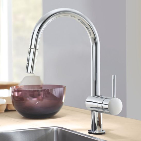 Set mitigeur de cuisine Grohe Minta 31358002, évier en granit Grohe K700 31654AP0