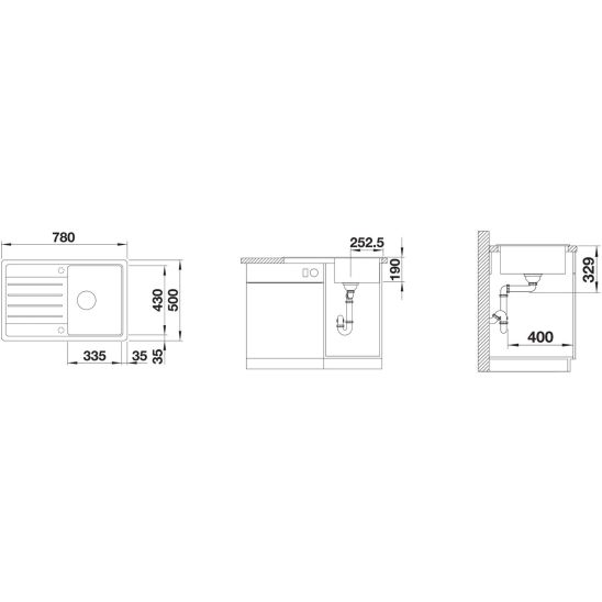 Set évier en granit Blanco Legra 45 S 522203, mitigeur de cuisine Blanco Mida 519418
