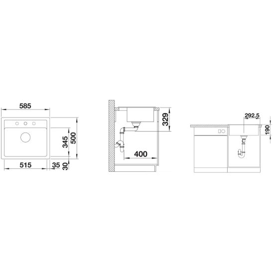 Set évier en granit Blanco Legra 6 523332, mitigeur de cuisine Blanco Mida 517742