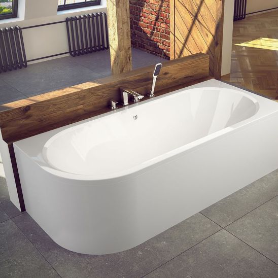 Set baignoire d’angle Besco Avita #WAV-160-NP, habillage de baignoire Besco Avita OAV-160-NS