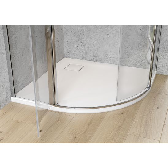 Set cabine de douche Cersanit Moduo S162-009, receveur de douche semi-circulaire Cersanit Tako S204-003