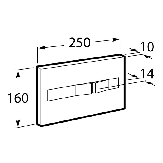 Set châssis encastré Roca Duplo One A890070020, bouton de chasse d'eau Roca PL A890196001