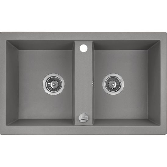 Set évier en granit Laveo Barbados SBB520T, mitigeur de cuisine Laveo Daru BLD069D