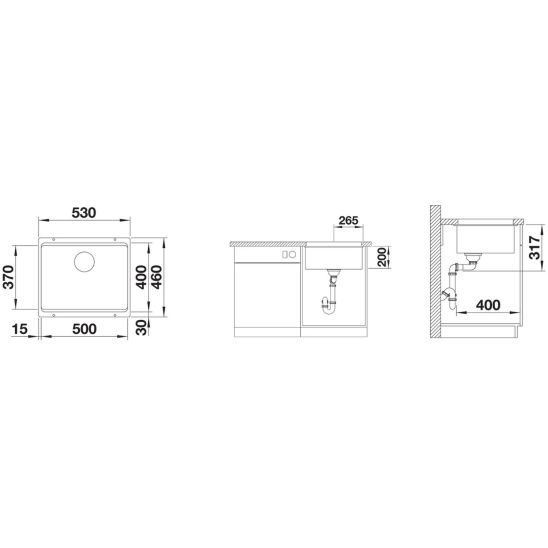 Set évier en granit Blanco Etagon 500-U 525887, mitigeur de cuisine Blanco Catris-S 525793