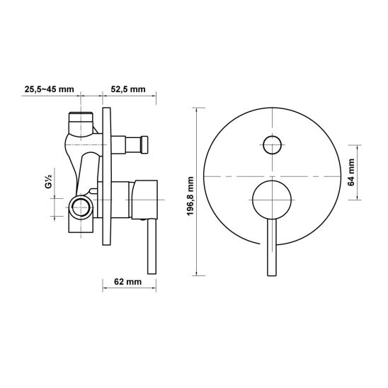 Set mitigeur bain-douche Hagser Lisa HGR20000034, douche à effet de pluie Hagser Mila HGR12000037, HGR14000037, HGR11000037, HGR70000037, HGR15000037