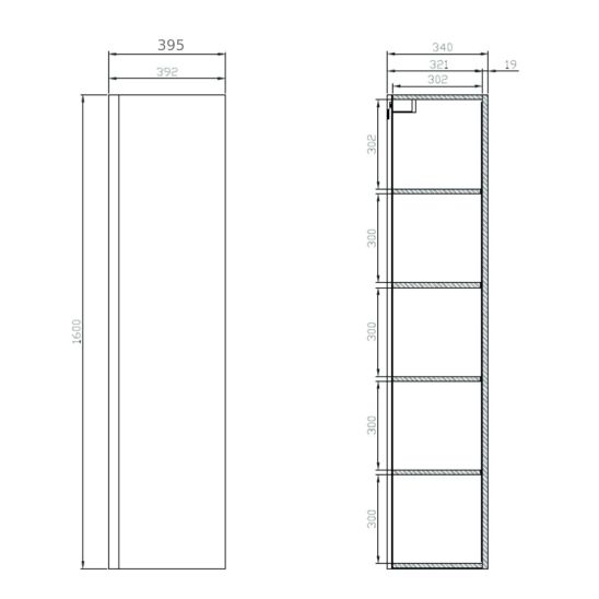 Set armoire Cersanit Moduo S590-020-DSM, armoire Cersanit Moduo S590-010-DSM, S590-022