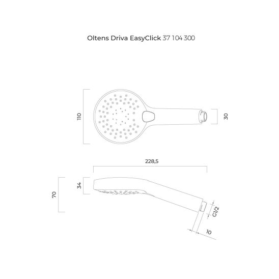 Set mitigeur bain-douche Hansgrohe Talis E 71745670, douche à effet de pluie Oltens Vindel 37000300, 01800180, 39400300, 39304300, 37104300, 37200300