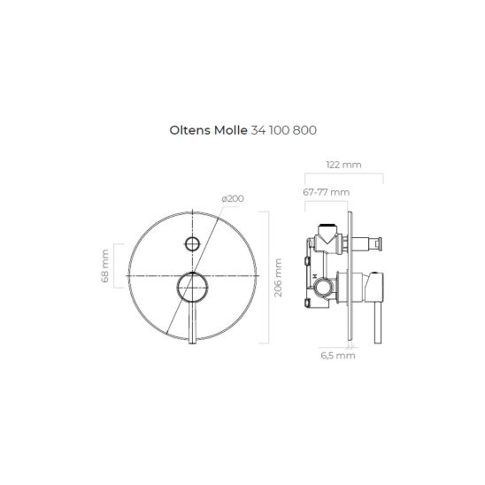Set mitigeur bain-douche Oltens Molle 34100800, douche à effet de pluie Oltens Vindel 37000800, 39400800, 39304800, 37102800, 37200800