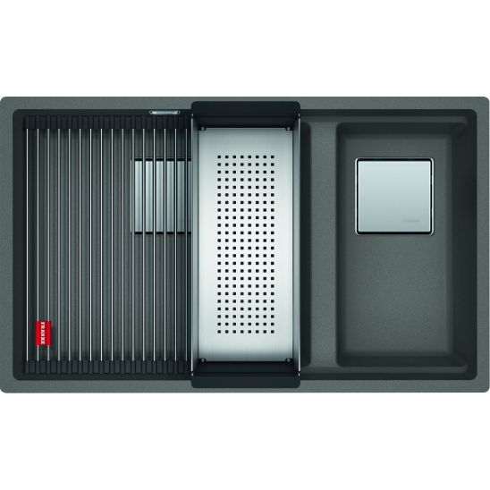 Set évier en granit Franke Kanon 125.0528.639, mitigeur de cuisine Franke Lina 115.0626.053