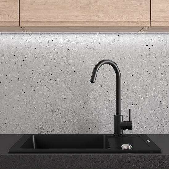 Set évier en granit Oltens Gravan 72102300, mitigeur de cuisine Oltens Skafta 35206100