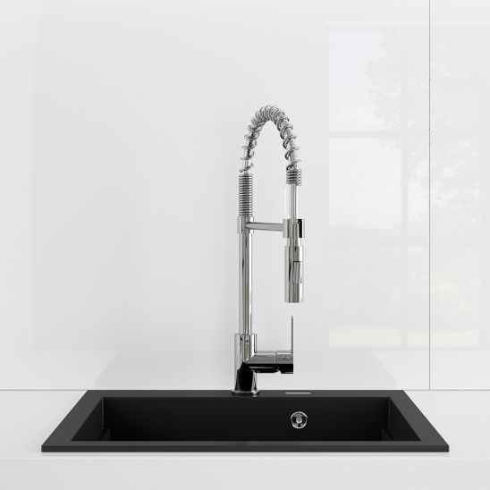 Set mitigeur de cuisine Oltens Borga 35207300, évier en granit Oltens Gravan 72000300