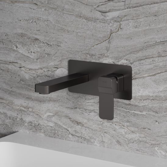 Set mitigeur bain-douche Omnires Slide SL7732GR, mitigeur de lavabo Omnires Slide SL7715GR