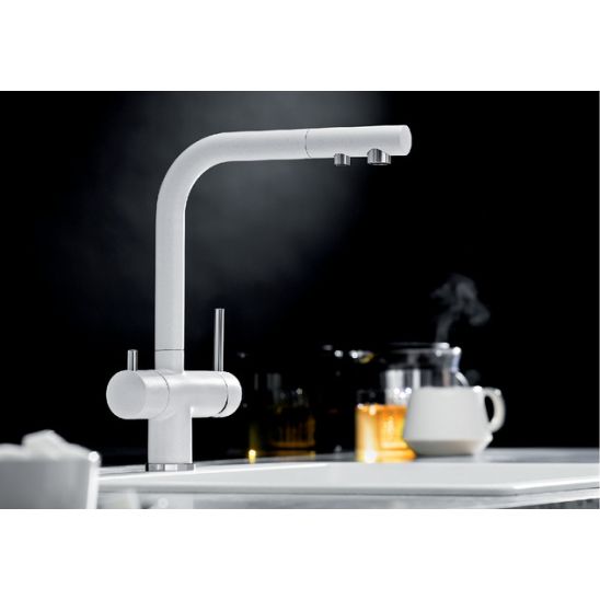 Set évier en granit Blanco Pleon 9 523061, mitigeur de cuisine Blanco Fontas II 523134