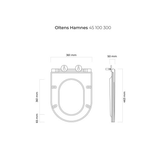 Set cuvette de WC Oltens Hamnes 42521300, abattant de WC Oltens Hamnes 45100300