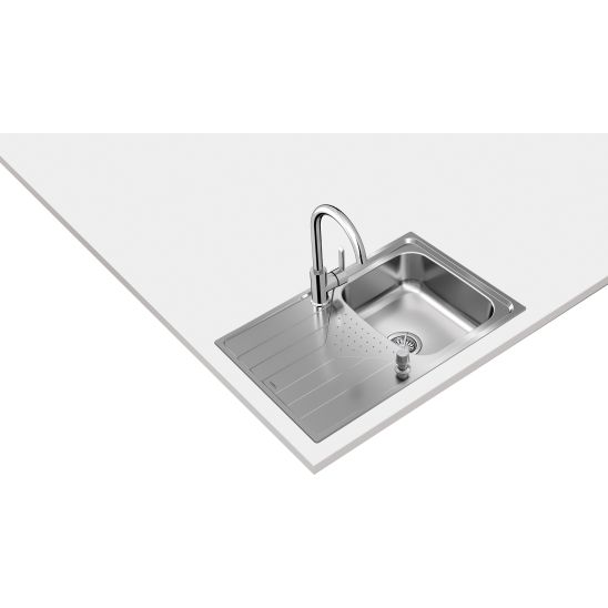 Set évier en acier inoxydable avec siphon Teka Universe 115110011, mitigeur de cuisine Teka IN 469781200