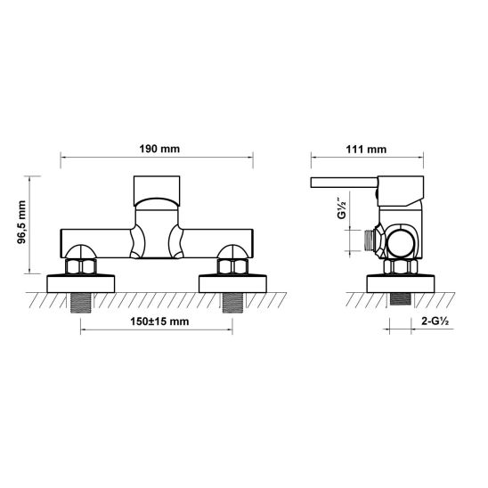 Set mitigeur de douche Hagser Lisa HGR40000033, pommeau de douche Hagser Mia HGR23000037, HGR31000037, HGR25000037