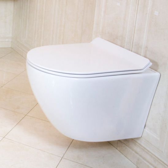 Set châssis encastré Tece Base 9400407, cuvette WC avec abattant à descente lente LaVita Sofi Slim 5908211401461, 9.240.400