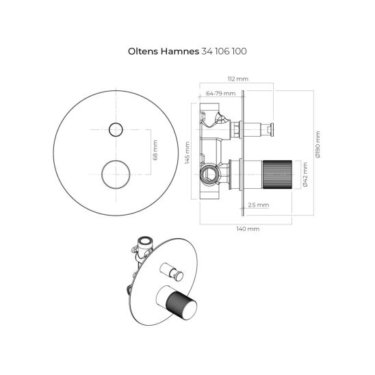 Set mitigeur bain-douche Oltens Hamnes 34106100, douche à effet de pluie Oltens Sondera 37002100, 39400100, 37102100, 39304100, 37200100
