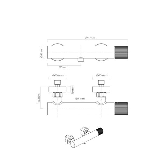 Set ensemble de douche Oltens Molle 36020300, mitigeur de douche Oltens Hamnes 33005300