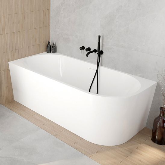 Set baignoire d’angle Oltens Delva 11000000, couvercle en liège Oltens 09002300