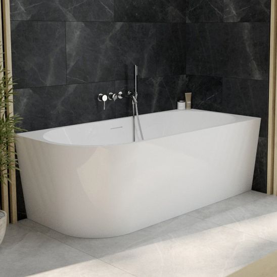 Set baignoire d’angle Oltens Delva 11001000, couvercle en liège Oltens 09002000