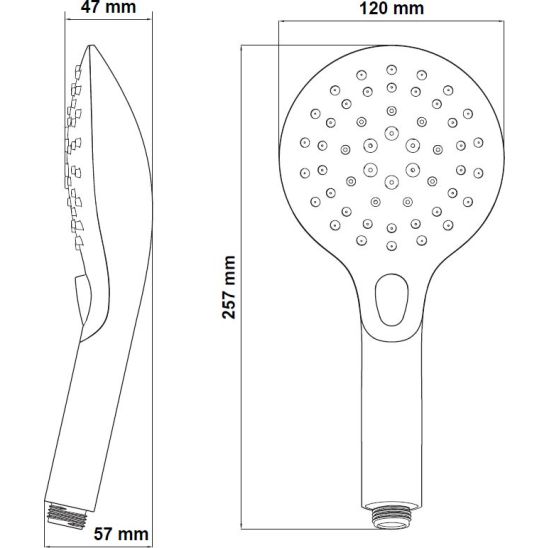 Set mitigeur de douche Hagser Lisa HGR40000033, pommeau de douche Hagser Andrea HGR19000037, HGR31000037, HGR25000037