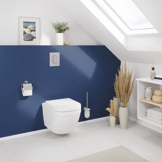 Set châssis encastré avec bouton et joint Grohe Solido 39930000, cuvette WC avec abattant à descente lente Grohe Bau Ceramic 39899000