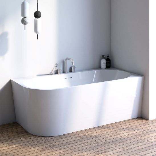 Set baignoire d’angle Oltens Hulda 11002000, couvercle en liège Oltens 09002000