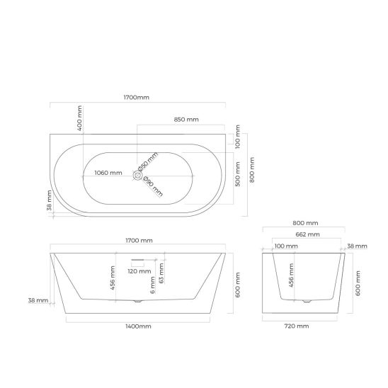 Set baignoire murale Oltens Hulda 12021000, couvercle en liège Oltens 09002400