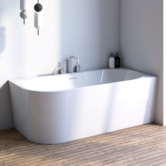 Set baignoire d’angle Oltens Hulda 11004000, couvercle en liège Oltens 09002800