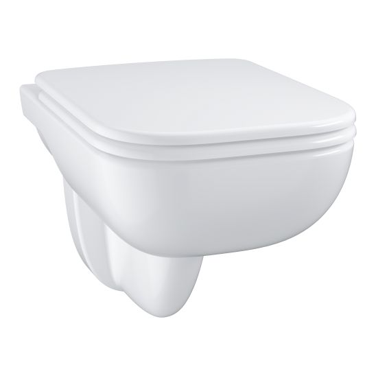 Set cuvette WC avec abattant à descente lente Grohe Start Edge 39815000, châssis encastré avec bouton et joint Grohe Solido 39930000
