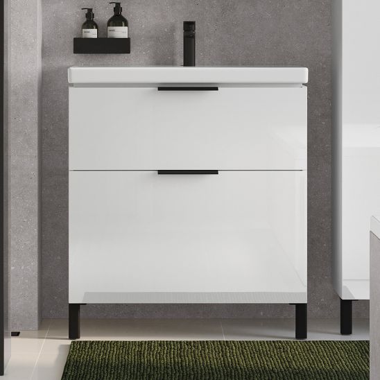 Set armoire Cersanit City S584-017-DSM, plan de travail Cersanit Moduo S590-022, S599-0163, S584-033