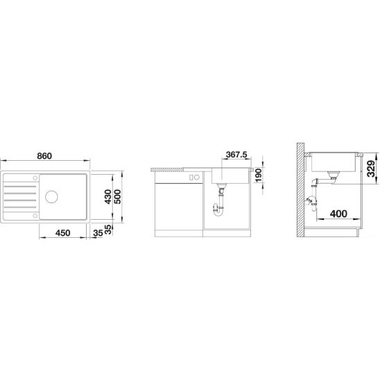 Set évier en granit Blanco Legra XL 6 S 526087, mitigeur de cuisine Blanco Mida 517742