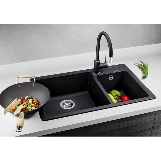 Set évier en granit Blanco Legra 8 526223, mitigeur de cuisine Blanco Mida 517742