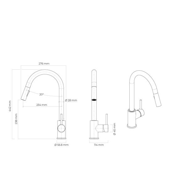 Set évier en granit Grohe K700 31654AP0, mitigeur de cuisine Oltens Litla 35204300