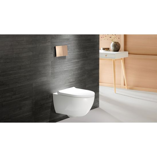 Set cuvette WC avec abattant à descente lente Geberit Acanto 502.774.00.1, châssis encastré Geberit Duofix 111.003.00.2, 111.815.00.1, 156.050.00.1