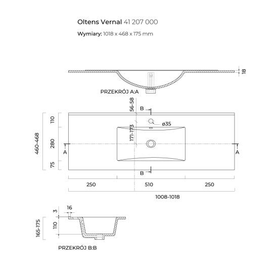 Set lavabo Oltens Vernal 41207300, armoire Oltens Vernal 60015700