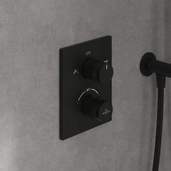 Set mitigeur bain-douche Villeroy & Boch Universal Taps & Fittings TVD000653000K5, douche à effet de pluie Villeroy & Boch Universal Showers TVC000001000K5, TVD00065100000, TVS109006000K5, TVC000458000K5, TVC000453510K5, TVC000456000K5, TVC000035000K5