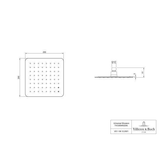 Set mitigeur bain-douche Villeroy & Boch Universal Taps & Fittings TVD00065300061, élément encastré de mitigeur Villeroy & Boch Universal Taps & Fittings TVD00065100000, TVC00040220061, TVC00045453061, TVC00045900061, TVC00045700061, TVS10900300061, TVC00