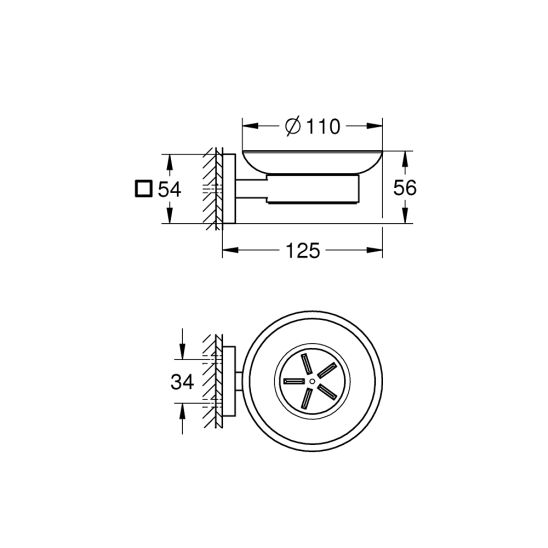 Set porte-savon Grohe Start Cube 41096000, colle Grohe QuickGlue 41127000