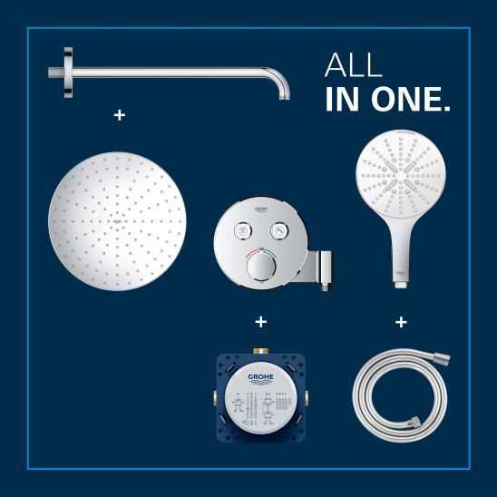 Set ensemble de douche Grohe Precision Smartcontrol 34877000, produit nettoyant pour chrome Grohe 48166000