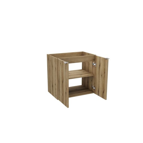Set armoire Comad Nova Oak NOVA OAK A 82-60-2D, lavabo Comad Wiki UN-WIKI-SW, NOVA WHITE 89-60