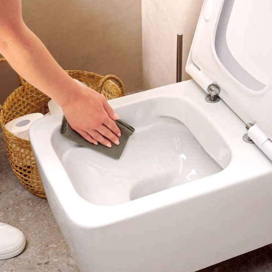 Set cuvette WC avec abattant à descente lente Hansgrohe EluPura Q 60293450, châssis encastré Hansgrohe iFrame universal 01022180, 66001000