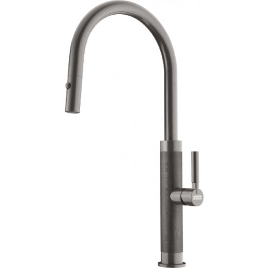 Set mitigeur de cuisine Franke Mythos Masterpiece Pull-Out Spray 115.0711.555, distributeur de savon Franke Atlas 112.0717.103