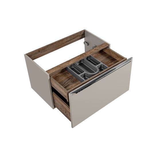 Set armoire Comad Santa Fe Taupe SANTA FE TAUPE 82-80-B-2S, lavabo Comad Smile UM-6252SMILE40DP, SANTA FE OAK89-080-A