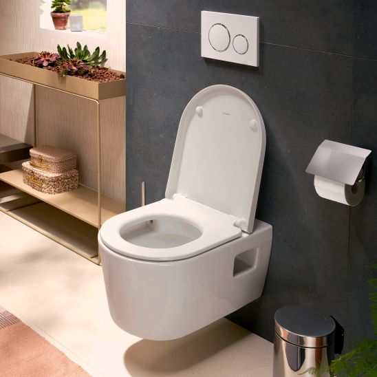 Set cuvette de WC Hansgrohe EluPura S 62024450, abattant de WC Hansgrohe EluPura Original S 60148450