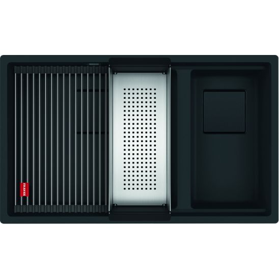 Set mitigeur de cuisine Franke Pescara 360 115.0545.136, évier en granit Franke Kanon 125.0721.162